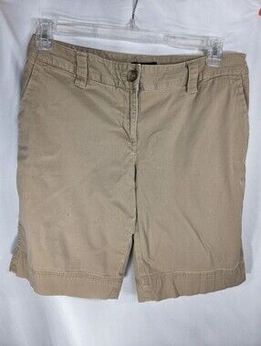 Lands' End Tan Cotton Blend Chino Shorts Size 10 Four Pockets